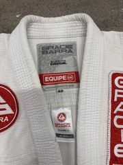 Gracie Barra Equipe Edition BJJ Gi Jiu Jitsu Jacket Mens A0 White Ripstop Kimono