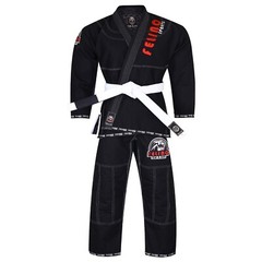 Felino Black Adult Premium BJJ Gi Uniform Pearl Weave Brazilian JiuJitsu Kimono