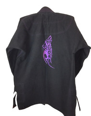 Summo Lone Wolf Premium JIU-JITSU GI TopOnly A1 Black Purple Embroidery Preowned