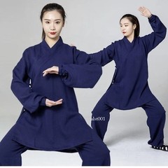 Women Chinese Traditional Cotton Linen Tai Chi Practice Martial Art Uniform Set