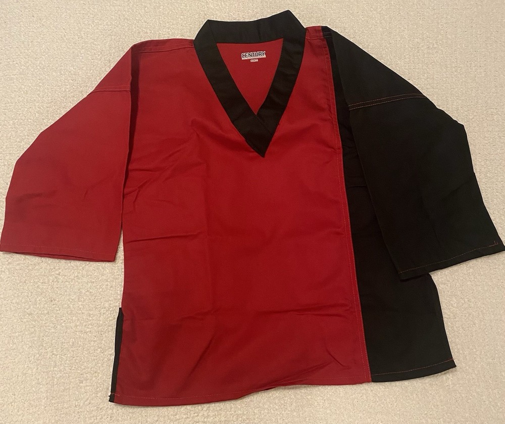 Century Martial Arts Karate Taekwondo Uniform Set Red Black Size 2