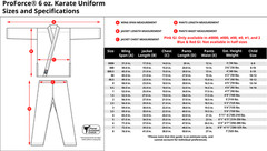 ProForce® Karate Uniform (Elastic Drawstring w/Free Belt) 6 oz. 55/45 White