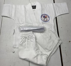Bold Look Martial Arts Karate Gi White 7.5oz Traditional Set 300-W Size 000 New