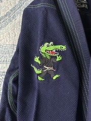 Kids Tatami Animal Jiu-Jitsu Kimono Cesar Crocodile Navy Blue & Green Size M1