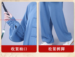Unisex Tai Chi Kung Fu Suit Linen Cotton Morning Exercise martial arts Uniforms