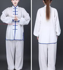 Unisex Tai Chi Kung Fu Suit Linen Cotton Morning Exercise martial arts Uniforms