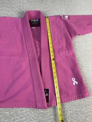 Fuji Kimonos BJJ Brazilian Jiu Jitsu Kimono Gi Jacket Girls XS Top Pink Ribbon