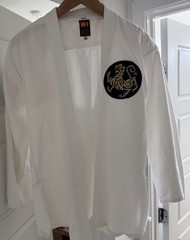 KI INTERNATIONAL WHITE HEAVY COTTON KARATE UNIFORM SIZE 5~PRE-OWNED~WORE IT ONCE