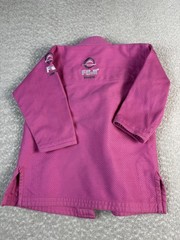 Fuji Kimonos BJJ Brazilian Jiu Jitsu Kimono Gi Jacket Girls XS Top Pink Ribbon
