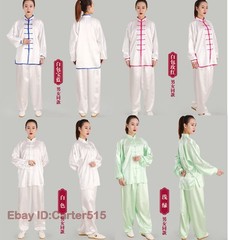 Chinese Kung Fu Tai Chi Faux Silk Uniform Arts Wushu Wing Chun Sets Unisex