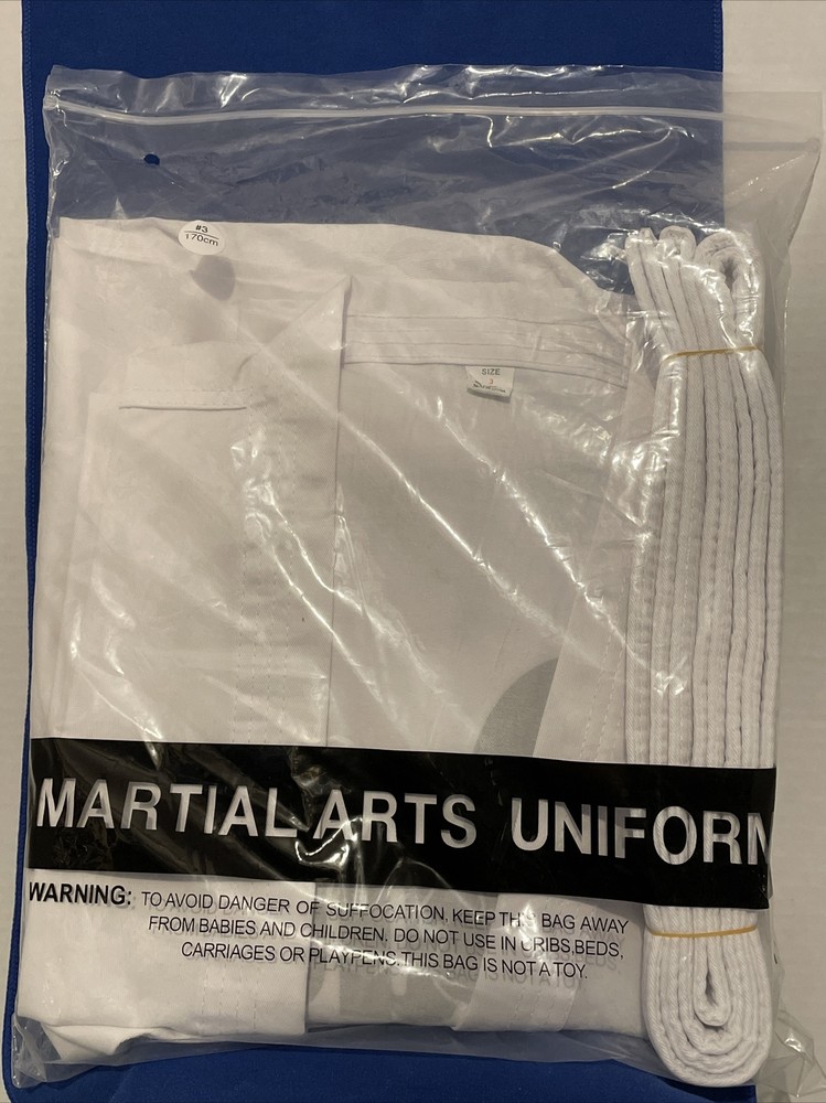 Martial Arts Uniform Quest Martial Arts White Gi, Pants and Belt Size 3 170cm