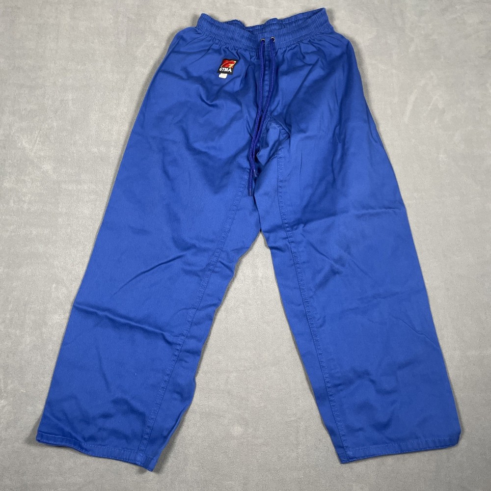 GTMA BJJ Jui Jitsu Gi Pants YOUTH Blue Brzilian Jiu Jitsu Drawstring Straight