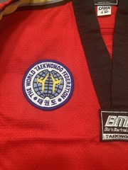 Tom Vo’s Fountain Valley Taekwondo Red Uniform Top & Pants Size 00 130 CM
