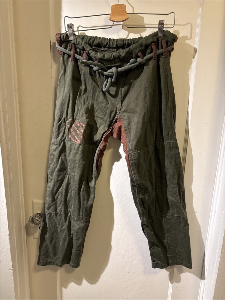 Sanabul Jiu Jitsu Gi Pants Mens Size A1 Green Core BJJ Martial Arts MMA