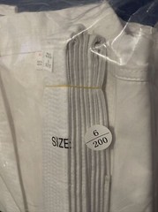 Martial Arts Uniform Quest Martial Arts White Gi, Pants and Belt Size 6 200cm