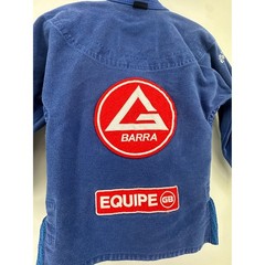 Gracie Barra Equipe GB Jiu-Jitsu Gi Kimono Jacket Blue Kids Size A4 Martial Arts