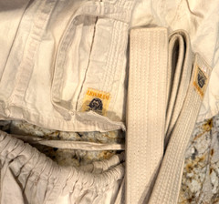 Judo Karate Uniform Lion Brand Made In Japan 70s Set w/ Pants & belt