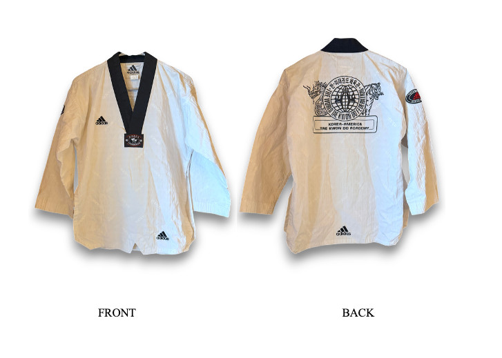 Adidas Korea Taekwondo Federation Uniform Top Pullover Long Sleeve White 150cm