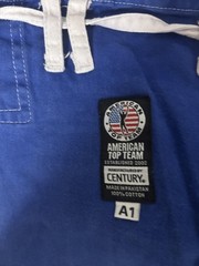 American Top Team Century BJJ Jiu Jitsu Gi Kimono Set Mens M A1 Blue 100% Cotton