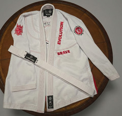 Brave Kimonos BJJ Gi JACKET ONLY – Evolution Model – White A0 – No Pants