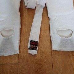 Japanese Judo Gi Uniform Adult Top And Bottom Set With White Belt Shin Guards