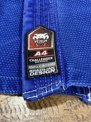 Venum BJJ GI Competitor Single Weave Blue Size A4 Adult Embroidered Patches