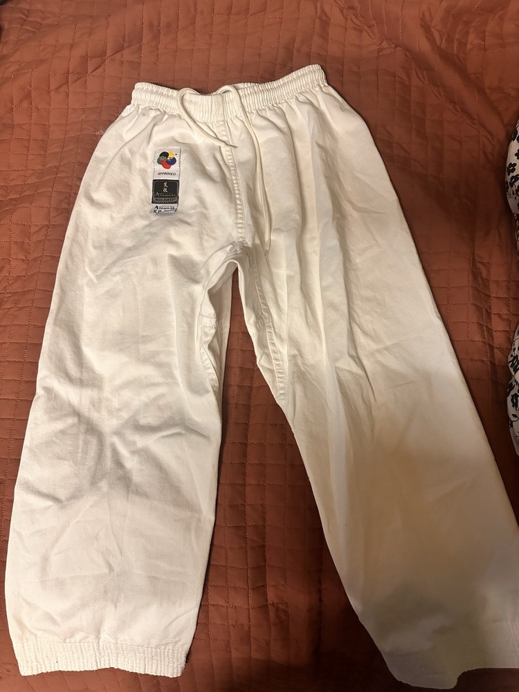 Arawaza WKF Approved Middleweight Karate Gi Pants, White, Adult Unisex Size 37