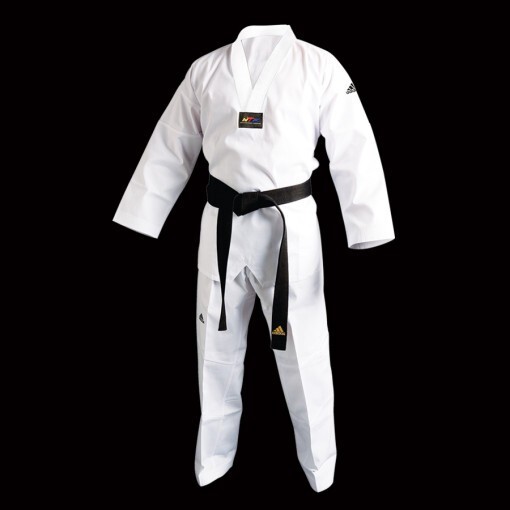 ADIDAS ADI-CHAMP III TAEKWONDO UNIFORM WITH WHITE V-NECK
