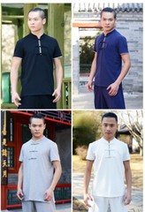 New autumn short sleeve men’s middle-aged Chinese style martial arts clothes
