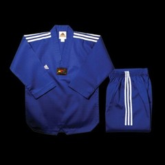 ADIDAS CHAMPION BLUE TAEKWONDO UNIFORM WITH 3 STRIPE