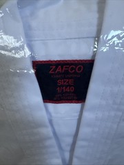 Zafco Karate Gi Size 1/140 Lightweight White Uniform With Belt – New – Sealed