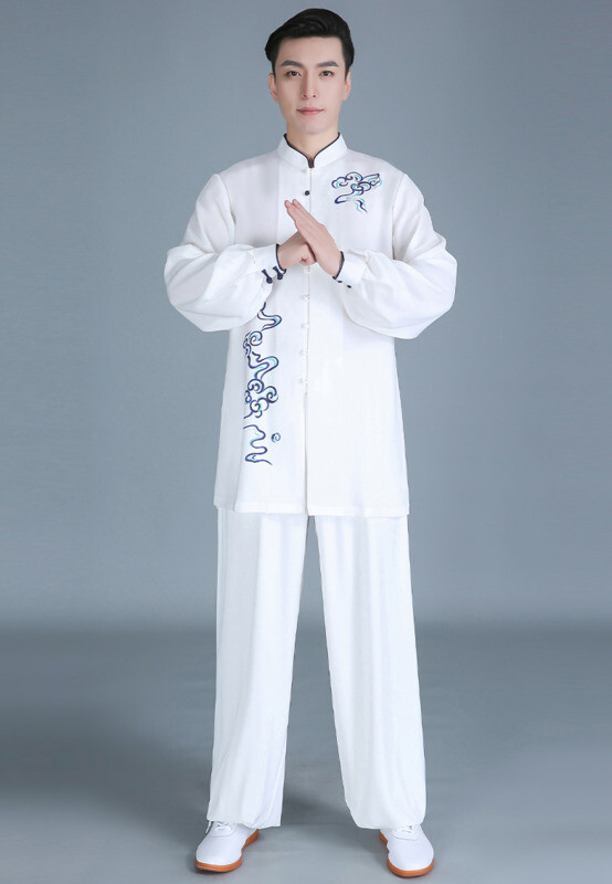 Summer Tai Chi Clothes Wrinkle Free Wushu Clothing Kung Fu White Women Men