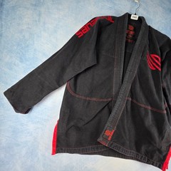 Sanabul Essentials BJJ Gi Jacket Black Red A1 Ultra Light Pearl Weave Kimono Top