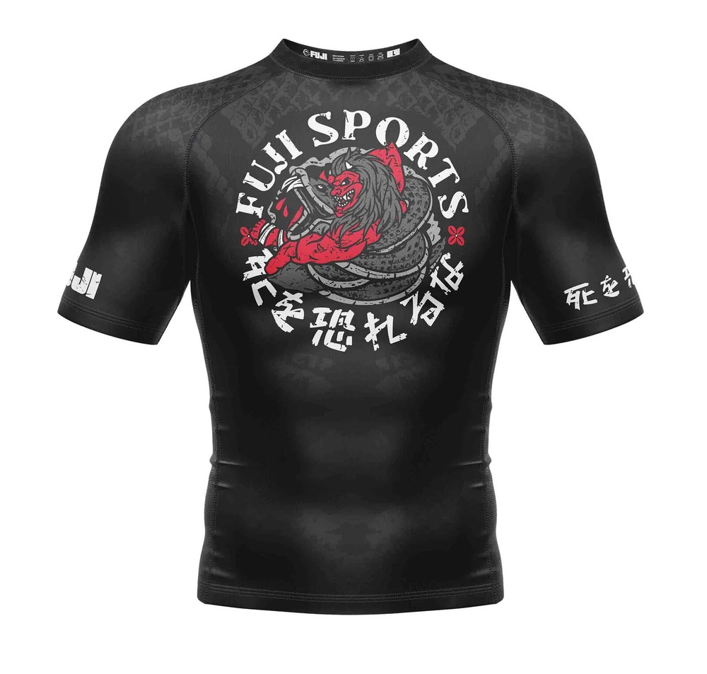 Fuji Oni vs Anaconda MMA BJJ Jiu Jitsu ShortSleeve SS Rashguard – Black/Grey