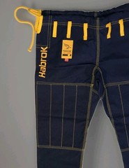 Habrok BJJ Gi Pants Navy Yellow Jiu Jitsu Training MMA Adult F1 Female Petite