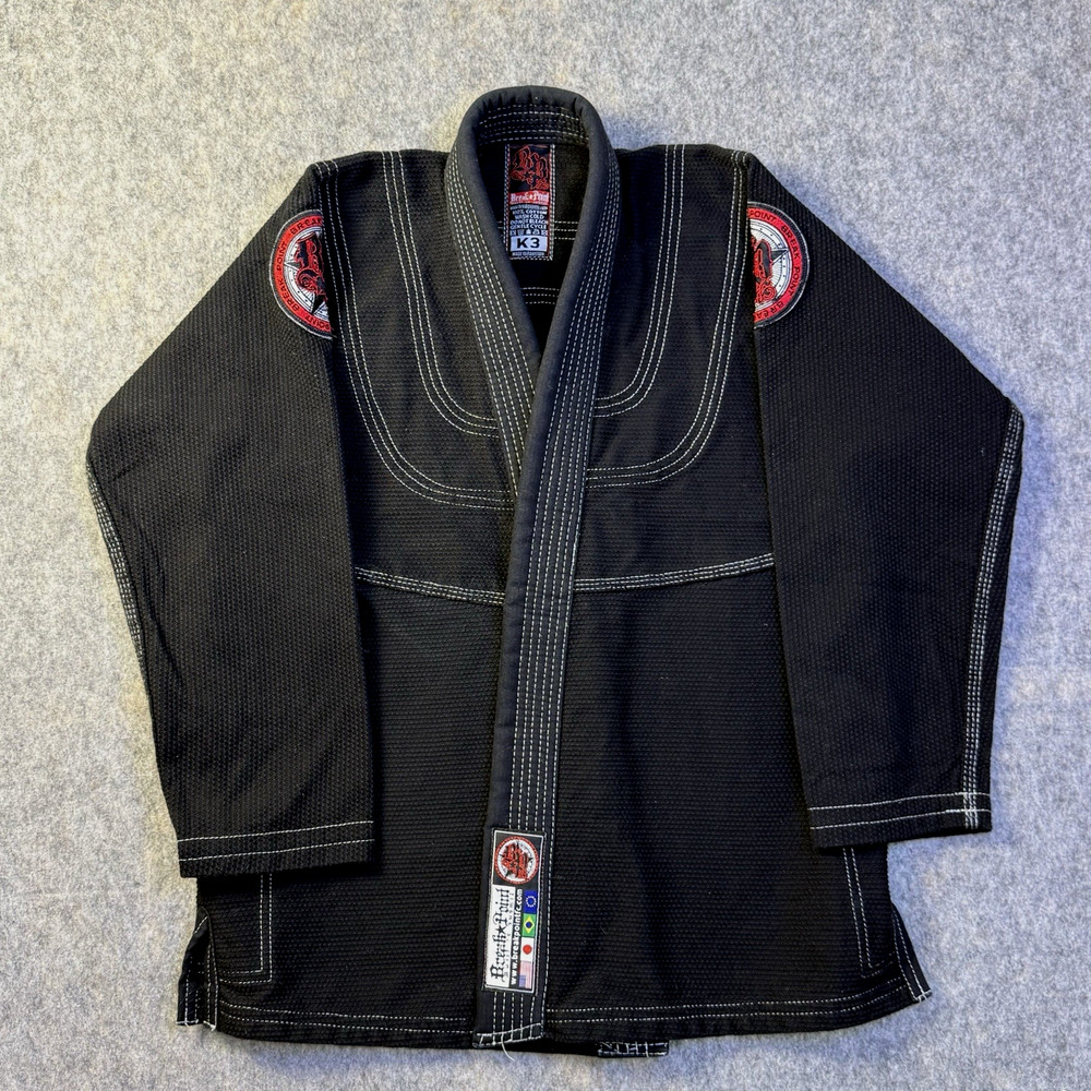 BreakPoint Jiu Jitsu Gi Kids Size K3 Black Coat Jacket BJJ Judo Martial Arts MMA