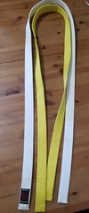 Karate Judo White Uniform Set Jacket and Pants Size 1 Extra Yellow Belt NEW