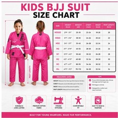 Kids BJJ Gi Brazilian Jiu-Jitsu Martial Arts Uniform Red or Pink with Belt & Bag