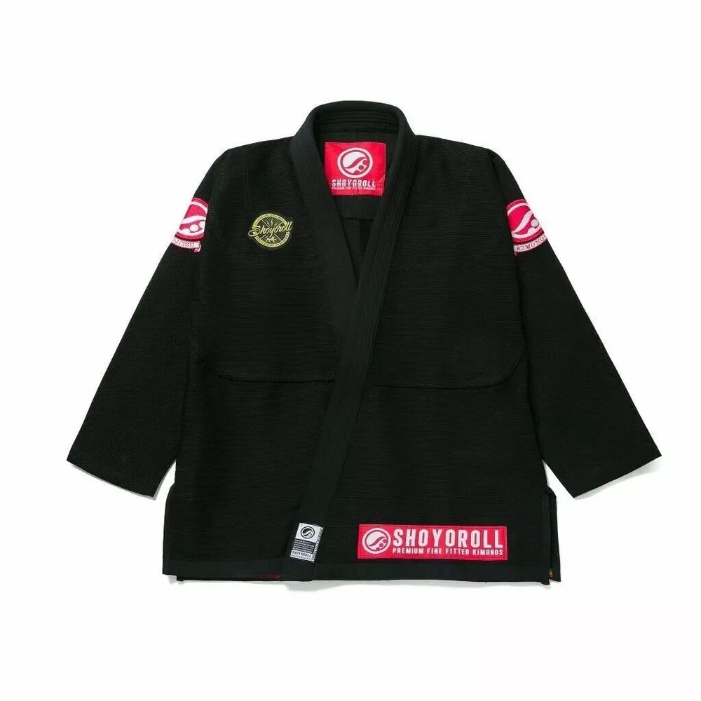 Black BJJ Gi Shoyoroll Cut RVCA Batch 136 Competitor Retro BJJ Uniform 450 GSM