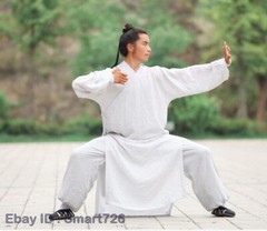 Taoist Shaolin Monk Kung Fu Linen Robe Tai Chi Uniform Wushu Sets Martial Arts