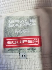 Gracie Barra GB Equipe Storm Jiu-Jitsu Kimono Gi Only Size Y6