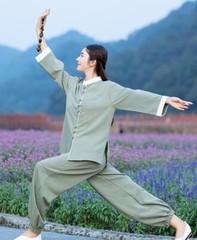New Women Soft Cotton Linen Tai Chi Uniform Kung Fu Martial Arts Wing Chun Suit