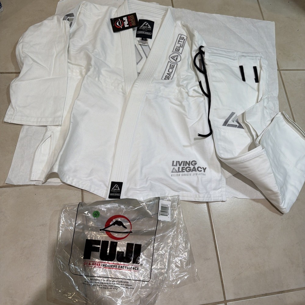FUJI RILION GRACIE COMPETITION BJJ GI WHITE A2 #330040 Gracie Elite Team NEW