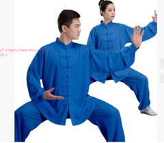 Unisex Cotton Shaolin Tai chi Uniform Kung fu Wing Chun Wushu Suit Martial arts