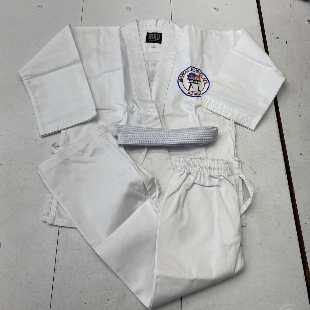 Bold Look Martial Arts Karate Gi White 7.5oz Traditional Set 300-W Size 1 New