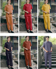 New Women Chinese Martial Arts Wushu Tai Chi Yoga Set Linen Kung Fu Suit Uniform