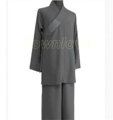 Buddhist Shaolin Monk Robe Full Set Linen Kung Fu Suit Meditation Uniforms