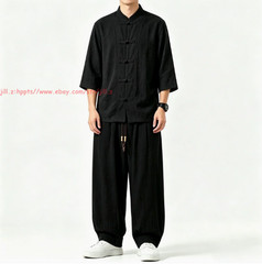 Men Tang Suit Traditional Kung Fu Tai Chi Uniform Cotton linen martial arts Suit