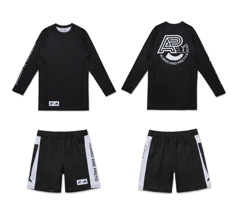 Albino and Preto x DCDT Rash Guard LS & Short (Set) Bjj No Gi Martial Arts