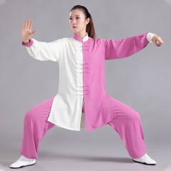 Chinese Kung Fu Tai Chi Uniform Muslin Martial Arts Suit Outfit Color Contrast
